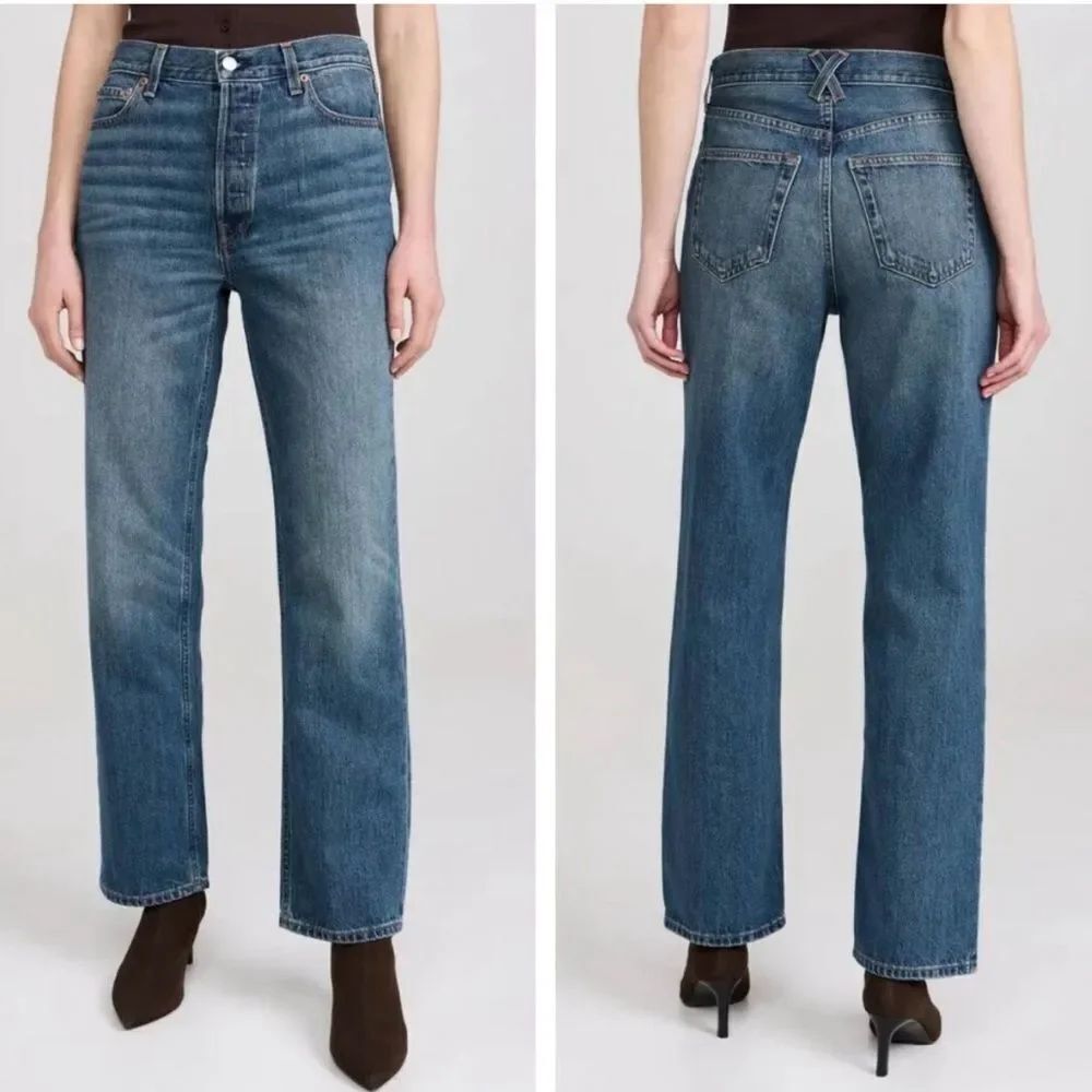 Alex Mill The Bev Relaxed Jeans in Vintage Dark Indigo Size 26 Button Fly